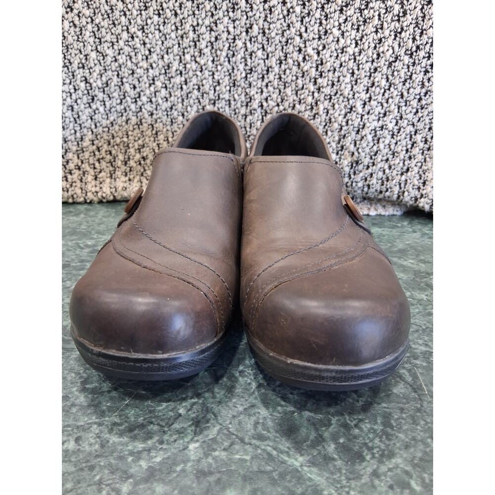 Keen Mora Button 1014106 Clogs Womens Sz 10 Brown Leather Slip On Casual Shoes - Picture 9 of 10